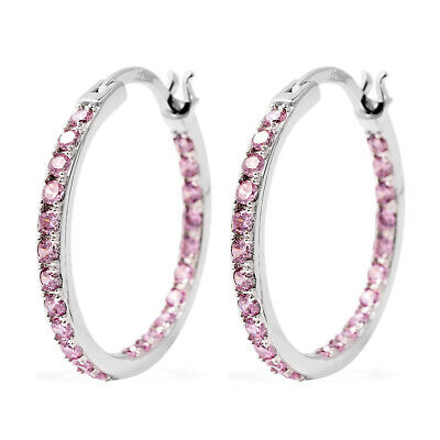 925 Sterling Silver Cubic Zirconia Cz Inside Out Hoops Hoop Earrings For Women